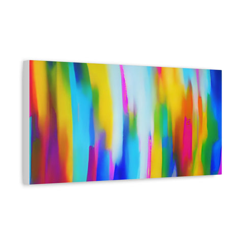Abstract Rainbow Waves Matte Canvas Print — Vibrant Colorful Wall Art