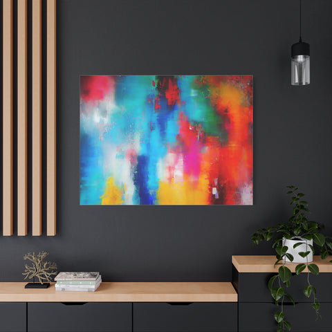 Vibrant Abstract Color Splash Matte Canvas Print
