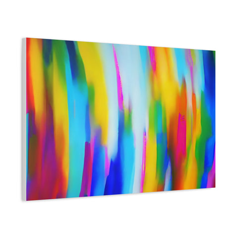Abstract Rainbow Waves Matte Canvas Print — Vibrant Colorful Wall Art