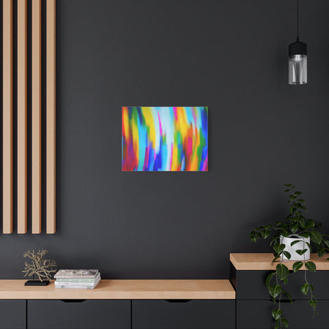 Abstract Rainbow Waves Matte Canvas Print — Vibrant Colorful Wall Art