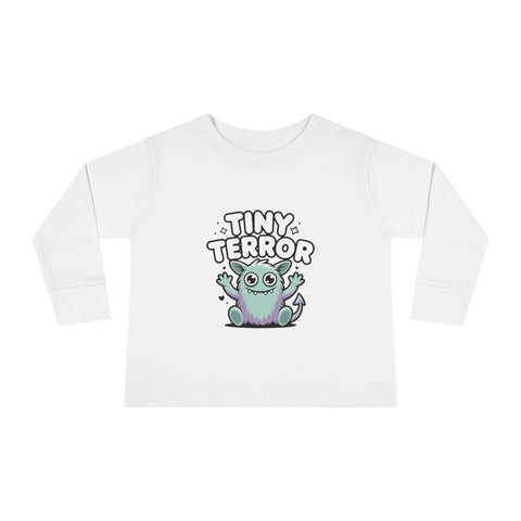 Toddler Tee — "Tiny Terror" Cute Monster Long-Sleeve Shirt