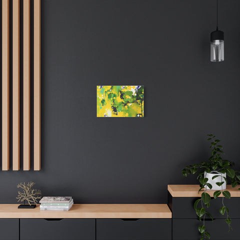 Abstract Green & Yellow Matte Canvas Print – Vibrant Modern Wall Art