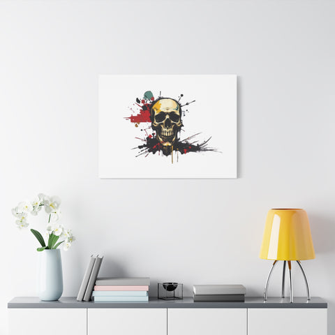 Skull Splash Art Canvas — Grunge Skull Wall Decor, Edgy Gothic Home Accent