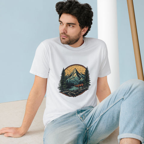 Mountain Forest Bear T-Shirt — Vintage Nature Graphic Tee