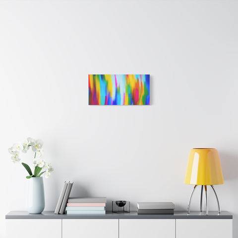 Abstract Rainbow Waves Matte Canvas Print — Vibrant Colorful Wall Art
