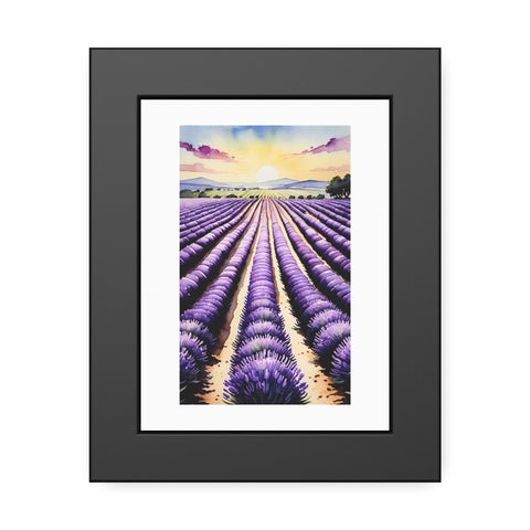 Lavender Field Framed Poster — Sunset Landscape Wall Art