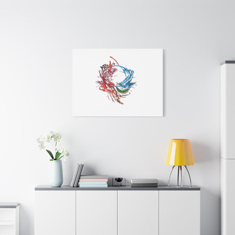 Abstract Color Splash Canvas Print — Modern Watercolor Circle Art on Matte Stretched Canvas
