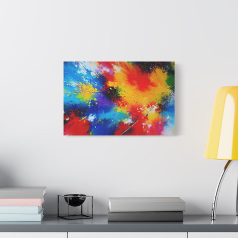 Abstract Color Splash Matte Canvas Print — Vibrant Stretched Wall Art
