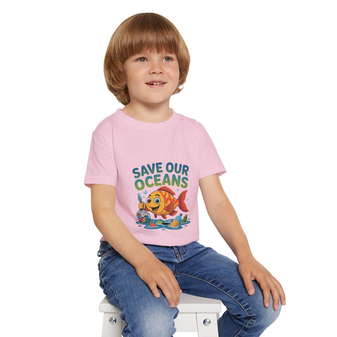 Save Our Oceans Toddler T-Shirt — Cute Fish Environmental Shirt for Kids