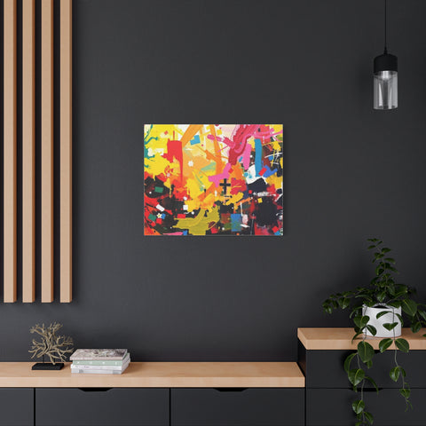 Abstract Color Splash Canvas Print - Vibrant Stretched Matte Wall Art