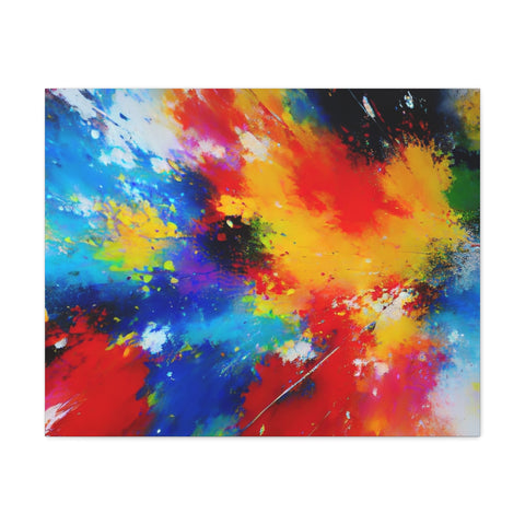 Abstract Color Splash Matte Canvas Print — Vibrant Stretched Wall Art