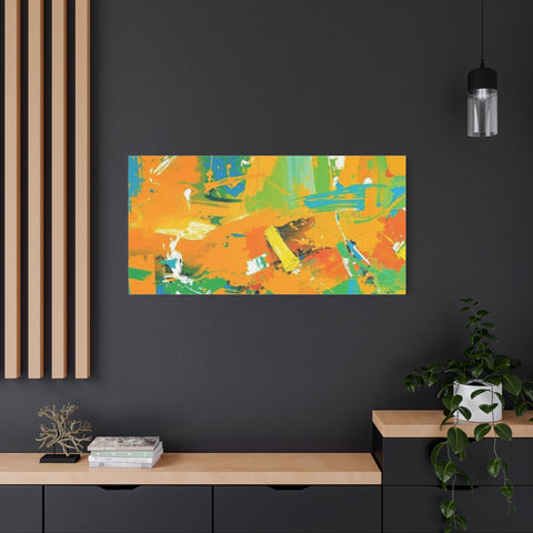 Abstract Orange & Green Canvas Art — Vibrant Modern Wall Decor