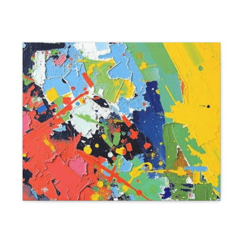 Abstract Color Splash Matte Canvas — Stretched Wall Art
