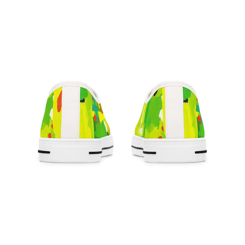 Women's Low Top Sneakers — Vibrant Tropical Abstract Print