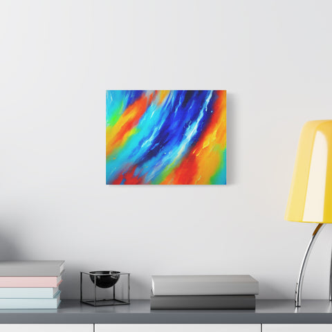 Abstract Rainbow Wave Matte Canvas Print — Vibrant Stretched Wall Art