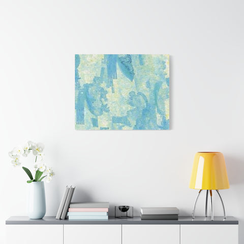 Abstract Aqua Brushstroke Canvas Print — Coastal Blue Wall Art