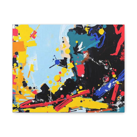 Abstract Color Splash Matte Canvas Print — Modern Stretched Wall Art