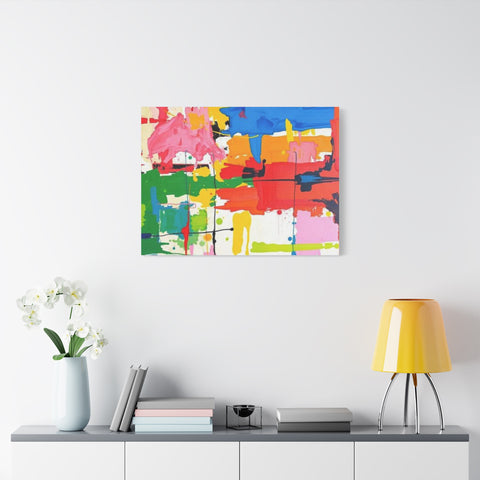 Abstract Color Splash Matte Canvas Print — Vibrant Modern Wall Art