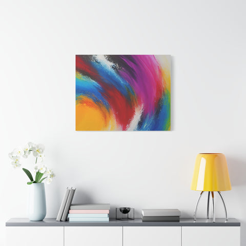 Abstract Rainbow Swirl Matte Canvas Print (Stretched)