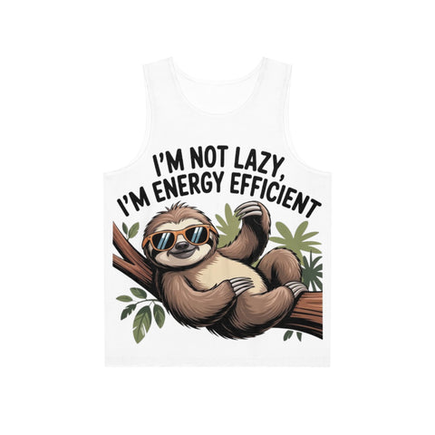 Sloth “I’m Not Lazy I’m Energy Efficient” Graphic Tank Top