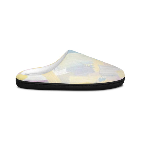 Pastel Brushstroke Men's Indoor Slippers — Soft Cozy Home Shoes