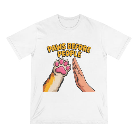 Paws Before People T-Shirt — Cute Cat Paw High-Five Tee for Cat Lovers