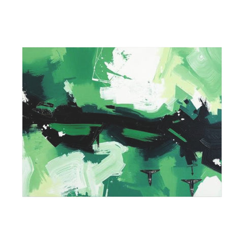 Abstract Green Brushstroke Canvas Print