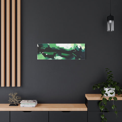 Abstract Green Brushstroke Canvas Print