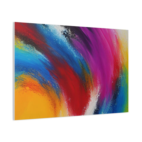 Abstract Rainbow Swirl Matte Canvas Print (Stretched)