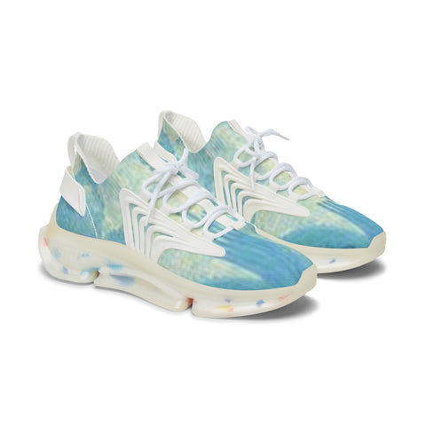 Women's Mesh Sneakers — Aqua Tie-Dye Breathable Athletic Shoes