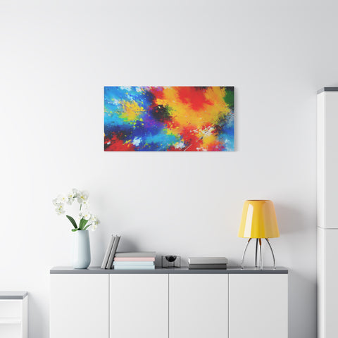 Abstract Color Splash Matte Canvas Print — Vibrant Stretched Wall Art