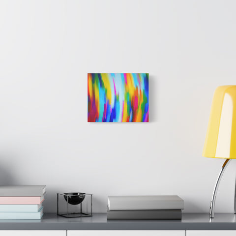 Abstract Rainbow Waves Matte Canvas Print — Vibrant Colorful Wall Art