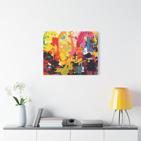 Abstract Color Splash Canvas Print - Vibrant Stretched Matte Wall Art