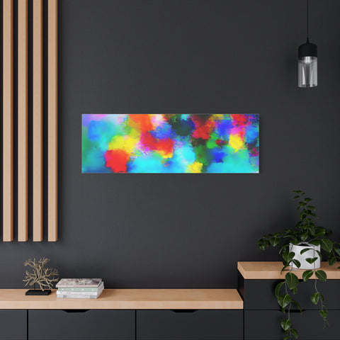 Abstract Rainbow Splash Matte Canvas Print