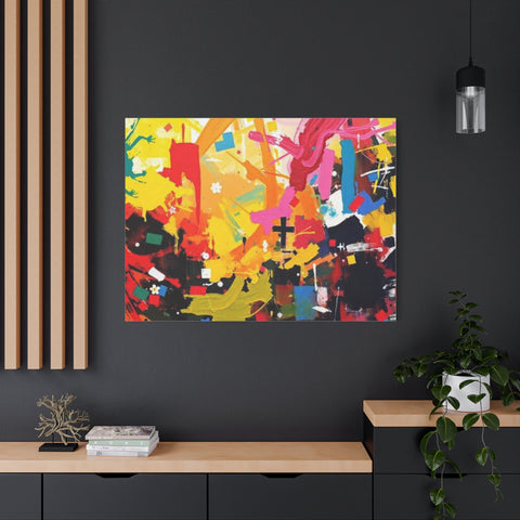 Abstract Color Splash Canvas Print - Vibrant Stretched Matte Wall Art