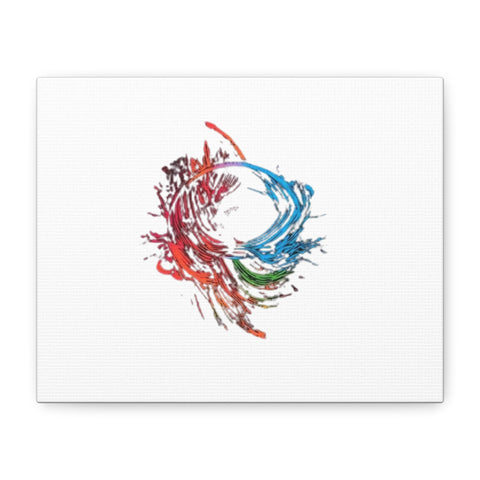 Abstract Color Splash Canvas Print — Modern Watercolor Circle Art on Matte Stretched Canvas