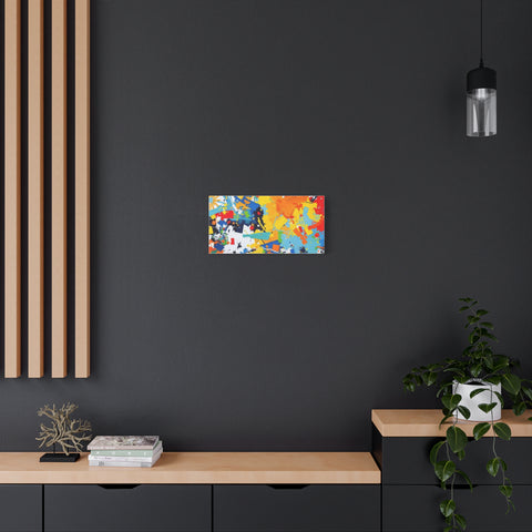 Abstract Splash Colorful Matte Canvas Wall Art – Vibrant Modern Stretched Print