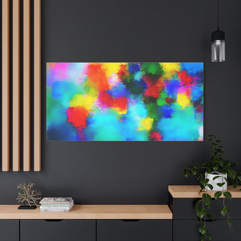 Abstract Rainbow Splash Matte Canvas Print