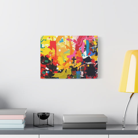 Abstract Color Splash Canvas Print - Vibrant Stretched Matte Wall Art
