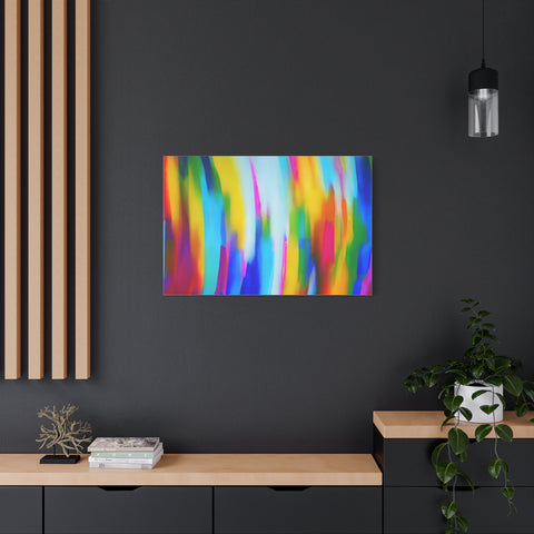 Abstract Rainbow Waves Matte Canvas Print — Vibrant Colorful Wall Art