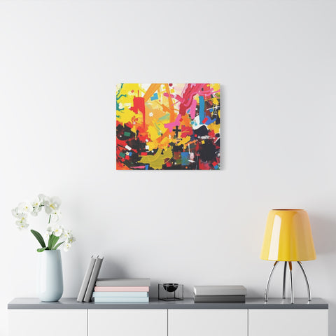 Abstract Color Splash Canvas Print - Vibrant Stretched Matte Wall Art