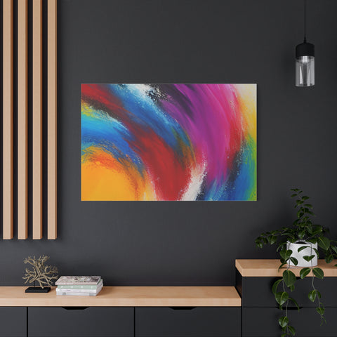 Abstract Rainbow Swirl Matte Canvas Print (Stretched)