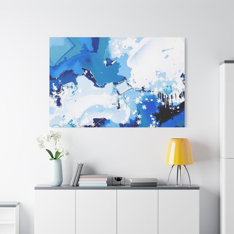 Abstract Blue Galaxy Canvas Print — Matte Stretched Wall Art
