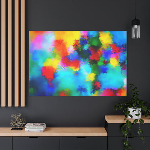 Abstract Rainbow Splash Matte Canvas Print