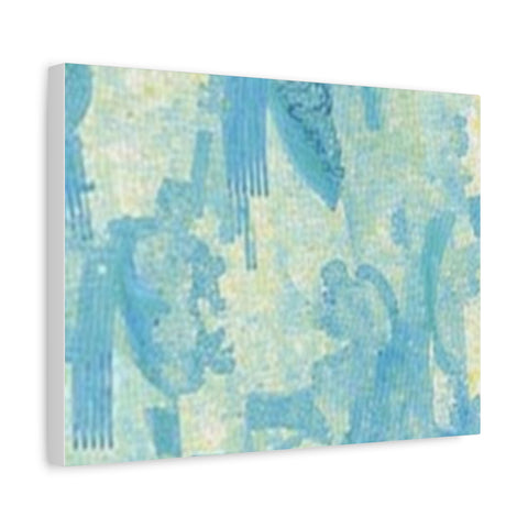 Abstract Aqua Brushstroke Canvas Print — Coastal Blue Wall Art