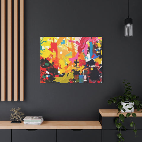 Abstract Color Splash Canvas Print - Vibrant Stretched Matte Wall Art