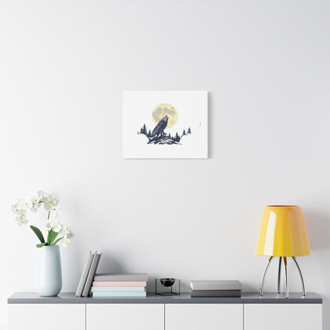 Howling Wolf Moon Matte Canvas Wall Art — Stretched 1.25"