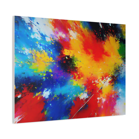 Abstract Color Splash Matte Canvas Print — Vibrant Stretched Wall Art