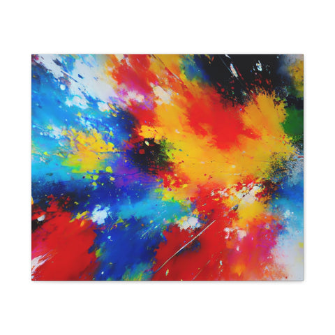 Abstract Color Splash Matte Canvas Print — Vibrant Stretched Wall Art