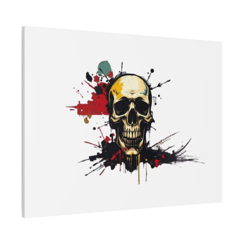 Skull Splash Art Canvas — Grunge Skull Wall Decor, Edgy Gothic Home Accent